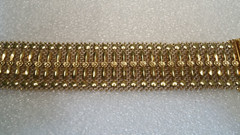 Italian Mesh Bracelet 18k Gold Charm Wide Vintage Yellow Woven Women’s Men’s Old