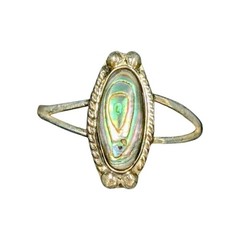 Vintage Alpaca Mexico Abalone Ring Size 6 Sterling Silver