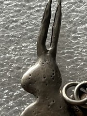 Vintage Sterling Silver Easter Bunny Pendant Signed No Chain