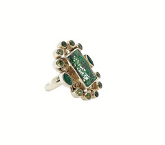 Nicky Butler Ring 925 Sterling Silver Green Rutilated Quartz Peridot Designer