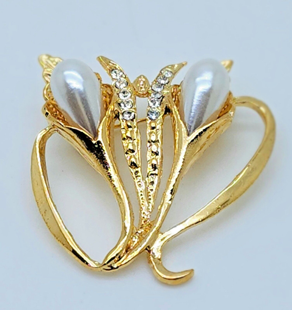elegant Vintage style Gold Tone flower Bouquet shape fashion jewelry Brooch/pin
