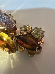 Juliana Delizza Elster Topaz AB Glass Rhinestone Gold Tone Bracelet *FOR REPAIR