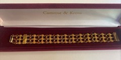 Camrose & Kross Jackie Kennedy Vintage Amber Gold Chain Link Bracelet JBK