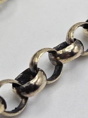 Vintage Sterling Silver Rolo Round Link Chain Necklace 23″