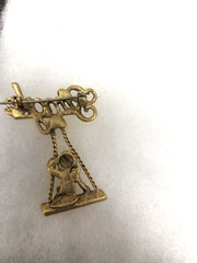 Vtg Danecraft nos gold tone Single girl swinging Pin