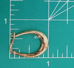 VTG 925 Oval Hoop Earrings 1in Drop Gold Vermeil on Sterling Silver 2.5g Estate