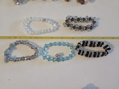 Vtg 14pc Crystal Aurora Borealis AB Beaded Jewelry Lot Bracelet Earrings etc 151