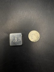 Vintage Sterling Silver Square Monogram Initial Pendant Estate 925