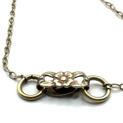 Vintage Barclay 12K Gold Filled Blue Rhinestone Flower Pendant 22 Inch Necklace