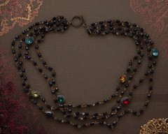 Antique Victorian Religious Multi Strand Drape Necklace Togggle Clasp Beautiful