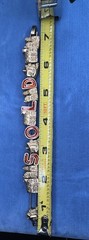 Vintage 70s Realtors Sold House Home Slider Charm Bracelet Gold Tone Red Inlay