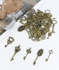 JIALEEY Vintage Skeleton Key Charms, 23 0.6 – 2.7 inches (15 – 70 mm), Bronze
