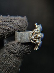 Vintage Sterling Silver Lapis Ring Tribal Middle Eastern Style Size 3.25