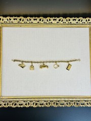 Vintage Luxury Avon 1991 Have It All Gold Tone Charm Bracelet, Size 7