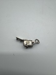 Vintage Sterling 3D Movable Love & Luck Enamel Ice Cream Cart Bracelet Charm 1.5