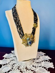 HEIDI DAUS! “Entangled Elegance” A Spider* Spinning It’s Web Necklace/Earring’s