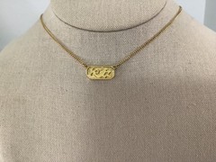 Vintage 60’s Crown Trifari Gold tone Capricorn Zodiac Pendant Necklace 15.5”