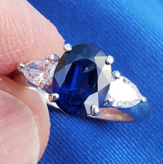 Original EARTH MINED SAPPHIRE DIAMOND Deco Engagement Ring PLATINUM Solitaire 5