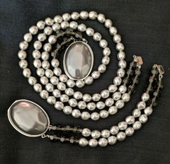 Vintage YSL Yves Saint Laurent Faux Baroque Pearl Necklace & Bracelet Set C46