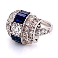 3Ct Art Deco Antique Lab-Grown Diamond & Engagement Ring 14K white Gold FN