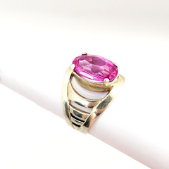 Vintage Luxury Soviet RING Silver⭐️875 with Big Bright Ruby -10.5US (20mm) | #77