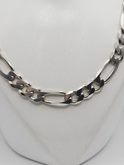 ZCI Italy Sterling Silver 8.5mm Figaro Chain Necklace 26″