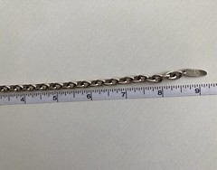 Old Forge Pewter Oval Link Bracelet Daffodil Faith Adjustable 8.5in w/ Charm 20g