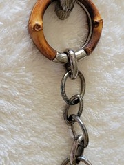 70’s Rare Vintage Gucci Bamboo Links Sterling Connector Toggle CLASP BRACELET 9″