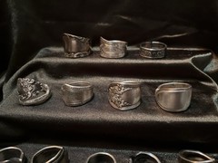 Spoon Ring/Bracelet Lot Of 12- Silver Plated &Stainless Steel- Antique &Vintage