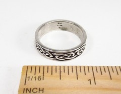 Vintage 1990s Wheeler Mfg. Co. USA Sterling Silver Celtic Knot Band Ring Sz 11