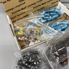 Glass Bead Jewelry Craft Repair Lot 2.7 lbs Multicolor Assorted Shapes Sizes