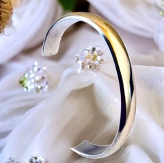Sterling Silver 925 Cuff Bracelet Solid Smooth 24 grams