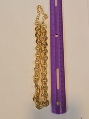 Vintage St John gold tone Choker Necklace chunky modern signed 16- 18″