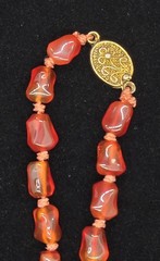 Vtg Chinese Export Sterling Silver Carnelian Necklace