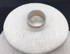 Vintage Sterling Silver 925 Wide Unique Design Band Sz 7.75 V836