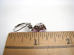 Vintage Pear Cut Pink CZ & Rhinestone Drop/Dangle Pierced Earrings SW China