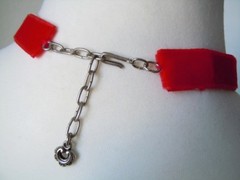 Vintage Choker Necklace Tracht Dirndl Velvet Red Imitation Pearls 33 – 39 Cm