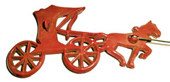 1942 Pat. # 133919 Signed Celluloid Horse & Buggy Brooch Uncas MFG Co.