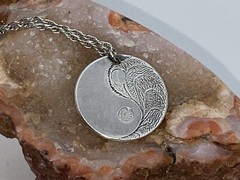Asian Vintage Sterling Silver Ying Yang Pendant Necklace Needs Clasp TLC