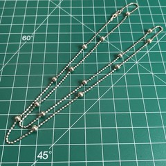 Vintage Italy 925 Ball Bead Station Chain Necklace 30”