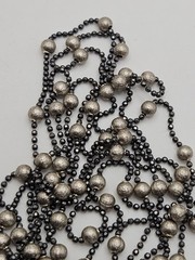 Vintage JCM Sterling Silver Italian Beaded Station Long Chain Necklace 60″