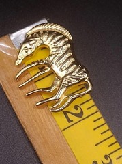 Vintage Gold-Tone Zebra Brooch Pin With Textured Design & Secure Clasp