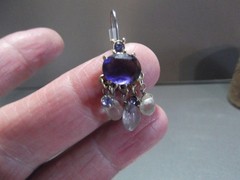 1 Pair Unique .75″in Glass Light Purple Chandelier Shape Dangle