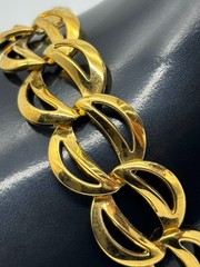 Vintage Napier Necklace and Bracelet Set Chunky Gold-Tone Links 1980s and Signed