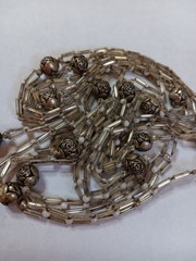 VINTAGE ART DECO FLAPPER NECKLACE 62″ GLASS TUBE MERCURY BEADS