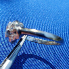 Original EARTH MINED DIAMOND Deco Engagement Ring VINTAGE PLATINUM Solitaire 8