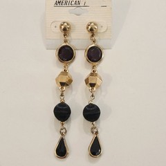 VTG NOS Gold Waterfall Chandelier Clip on Earrings 80 90s Deadstock Runway Lot 6