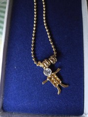 Vtg 1990’s Birthstone Brats 28″ Necklace 1 Rhinestone Charm KIS In Box