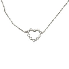 14K Solid Gold Cute Heart Natural Diamond Pendant Necklace, 16 Inch Length