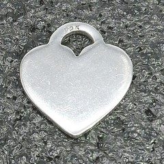 Vintage Engraved Charlie’s Angel Heart Charm 925 Sterling Silver Pendant 1in